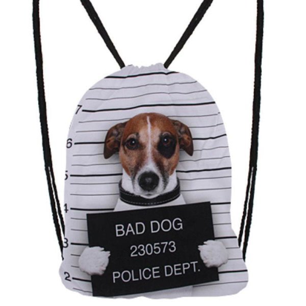 Turnbeutel Hipster "Bad Dog" 33 x 39 cm