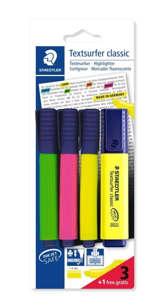 STAEDTLER 364 Textsurfer classic zvýrazňovač - 3+1 Gratis