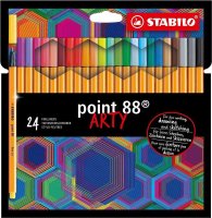 Fineliner - STABILO point 88 - ARTY - 24er Pack - mit 24...