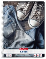 herlitz Collegeblock x.book Jeans A4 80 Blatt kariert mit...