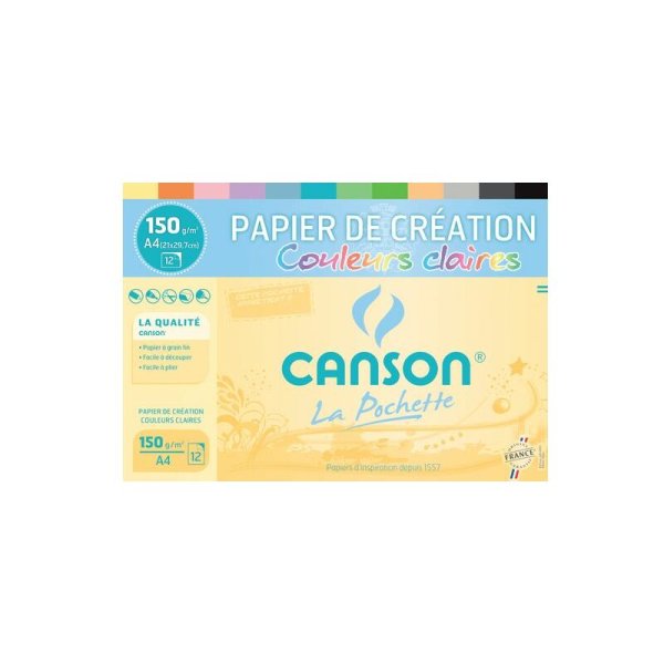 CANSON Farebný papier v zložke, A4, 150g/qm