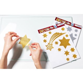 HERMA Weihnachts-Fensterbild "Sterne" gold 