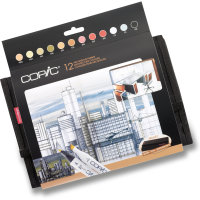 COPIC Profi Marker, 24er Wallet mit 12 Architekturfarben