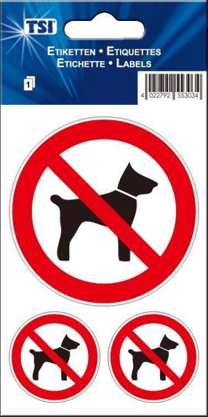 TSI Aufkleber "Mitführen von Hunden verboten"
