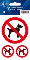 TSI Aufkleber "Mitführen von Hunden verboten"