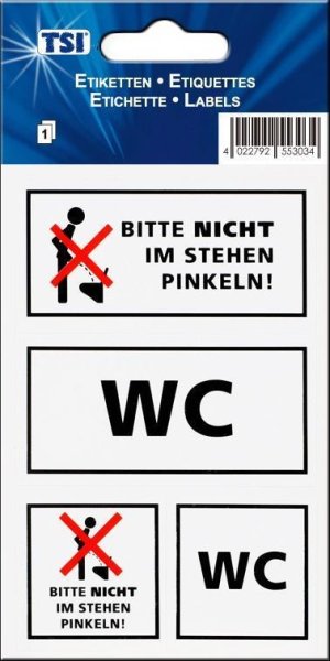 TSI Aufkleber "Toiletten Hinweisschild"