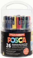 POSCA Acryl Marker "Pack XL Classique", 26er Set