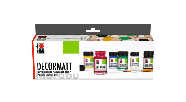 Marabu Acrylfarbe "Decormatt", Starter Set 6 x 15 ml