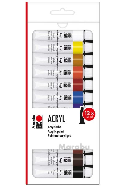 Marabu Acrylfarbe Set 12 x 12 ml