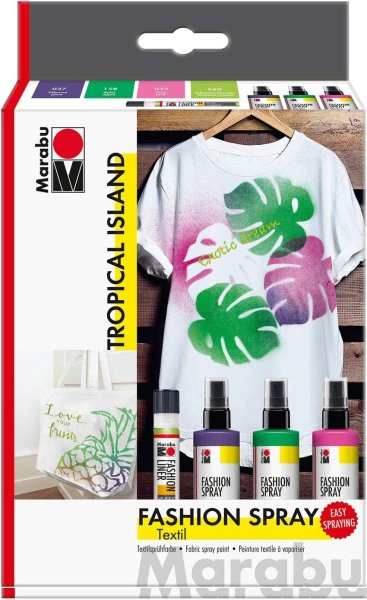 Marabu Textilsprühfarbe "Fashion-Spray", Set TROPICAL ISLAND