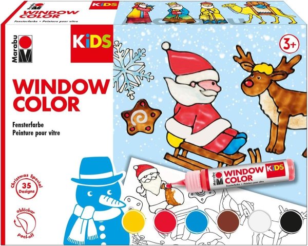 Marabu KiDS Window Color Set "Christmas", 6 x 25 ml