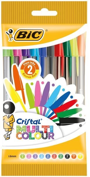 BIC Kugelschreiber Cristal Large Multicolor, 10er Beutel