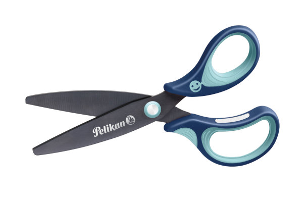 Pelikan griffix Schere rund blau für Rechtshänder