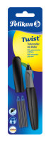 Pelikan Twist Tintenroller Black, schwarz/grau L+R