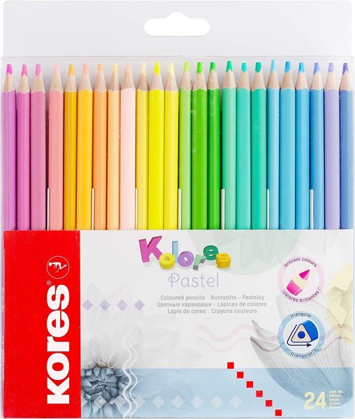 Kores Dreikant-Buntstifte "Kolores Pastel", 24er Kartonetui