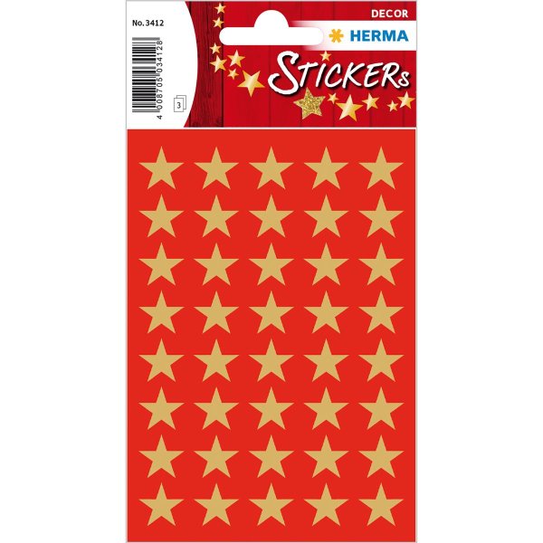 HERMA Weihnachts-Sticker DECOR "Sterne", 13 mm, gold