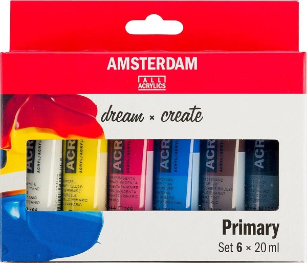 ROYAL TALENS Acrylfarbe AMSTERDAM Primary, 6 x 20 ml