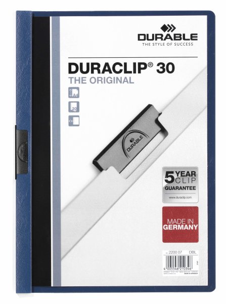 DURABLE obal s klipom DURACLIP Original 30 - A4 - tmavomodrý