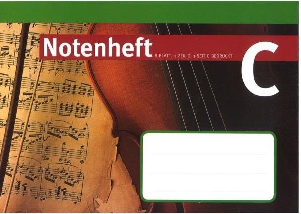 ÖKO-PLUS Notenheft C 8 Blatt, 3-zeilig, 1-seitig bedruckt