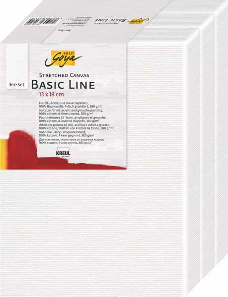 KREUL SOLO GOYA Stretched Canvas Basic Line 3er Set 13 x 18 cm