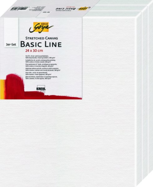 KREUL SOLO GOYA Stretched Canvas Basic Line 3er Set 24 x 30 cm