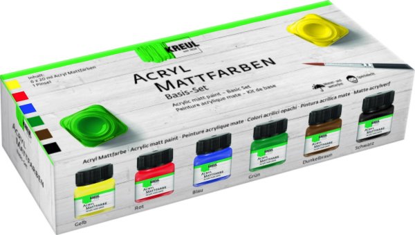 KREUL Acryl Mattfarben Basis Set 6 x 20 ml