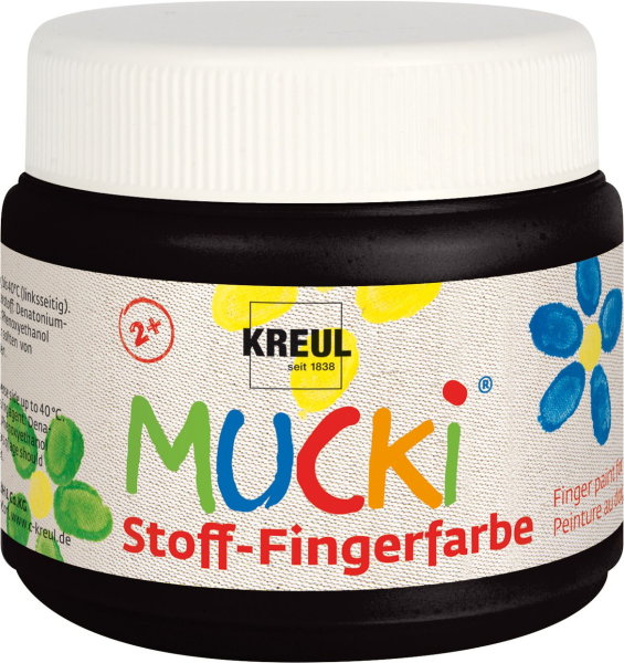 KREUL MUCKI Stoff-Fingerfarbe Schwarz 150 ml