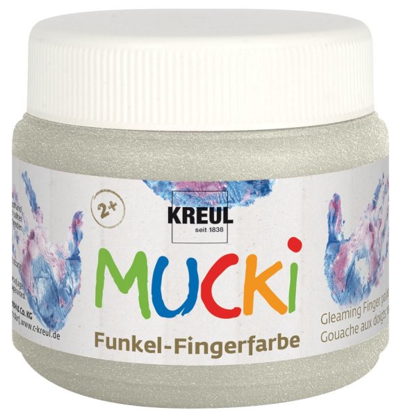 KREUL MUCKI Funkel-Fingerfarbe Drachen-Silber 150 ml