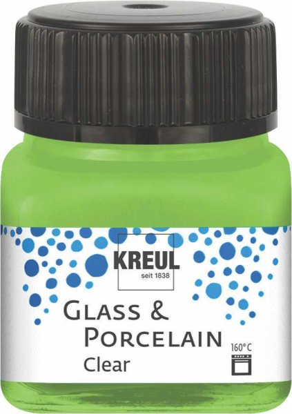 KREUL Clear farba na sklo a porcelán - jablkovozelená - 20 ml