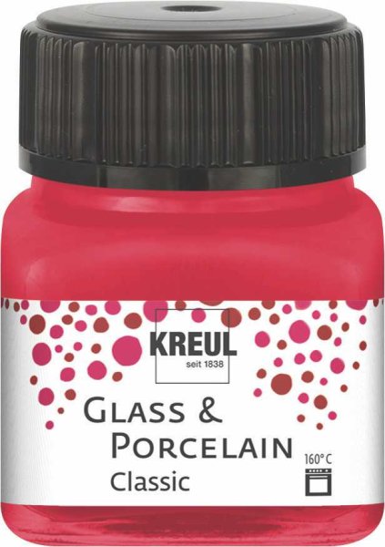 KREUL Classic farba na sklo a porcelán - karmínovočervená - 20 ml