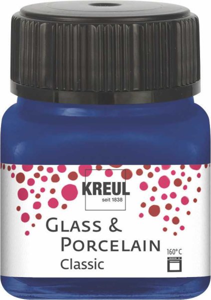 KREUL Classic farba na sklo a porcelán - kráľovsky modrá - 20 ml