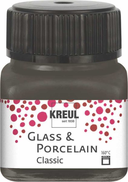 KREUL Classic farba na sklo a porcelán - tmavohnedá - 20 ml