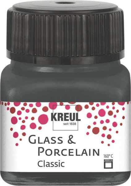 KREUL Classic farba na sklo a porcelán - sivá - 20 ml