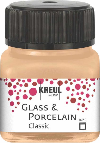 KREUL Classic farba na sklo a porcelán - metalická šampanská - 20 ml