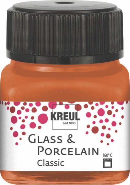 KREUL Classic farba na sklo a porcelán - metalická medená - 20 ml