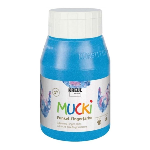 KREUL MUCKI Funkel-Fingerfarbe Diamanten-Blau 500 ml