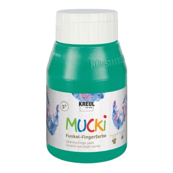 KREUL MUCKI Funkel-Fingerfarbe Smaragd-Grün 500 ml