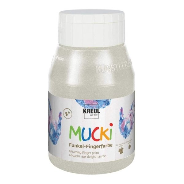 KREUL MUCKI Funkel-Fingerfarbe Drachen-Silber 500 ml