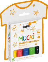 KREUL MUCKI Stoff-Sternchen Stoffmalstift 5er Set