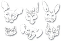 folia Kindermasken "Tiere", aus Pappe, 6 Motive...