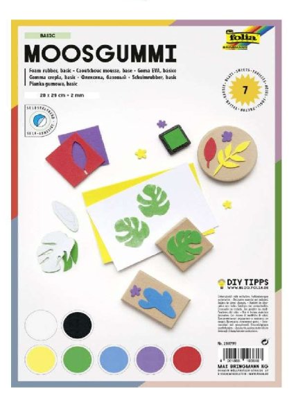 folia Moosgummi BASIC selbstklebend 7 Blatt