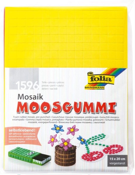 folia Moosgummi-Mosaik "Basic", selbstklebend, 1.596 Teile