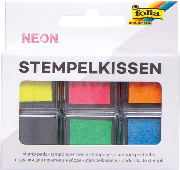 folia Stempelkissen Set "Neon", 6-farbig sortiert