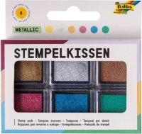 folia Stempelkissen Set "Metallic", 6-farbig...