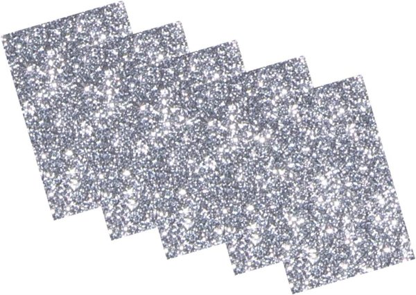 folia Glitter-Moosgummi selbstklebend 200 x 290 mm 5 Blatt, silber