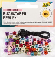 folia Buchstaben-Perlen, eckig, 100 Stück, farbig...