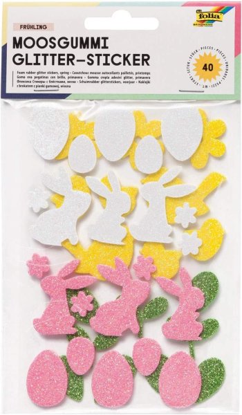 folia Moosgummi Glitter-Sticker "Frühling"