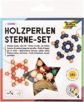 folia Holzperlen Sterne-Set CLASSIC, 161-teilig