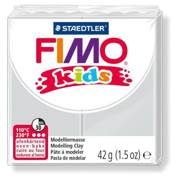 FIMO kids Modelliermasse, ofenhärtend, hellgrau, 42 g