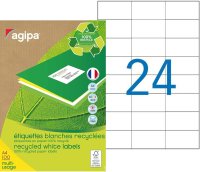 agipa Recycling Vielzweck-Etiketten, 70 x 37 mm, weiß